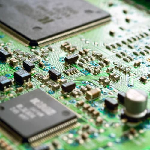 A densely assembled electronics board for transport equipment